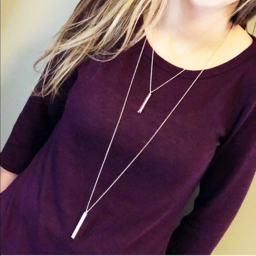 NEW NY&Co Gold Double Strand Weighted Necklace